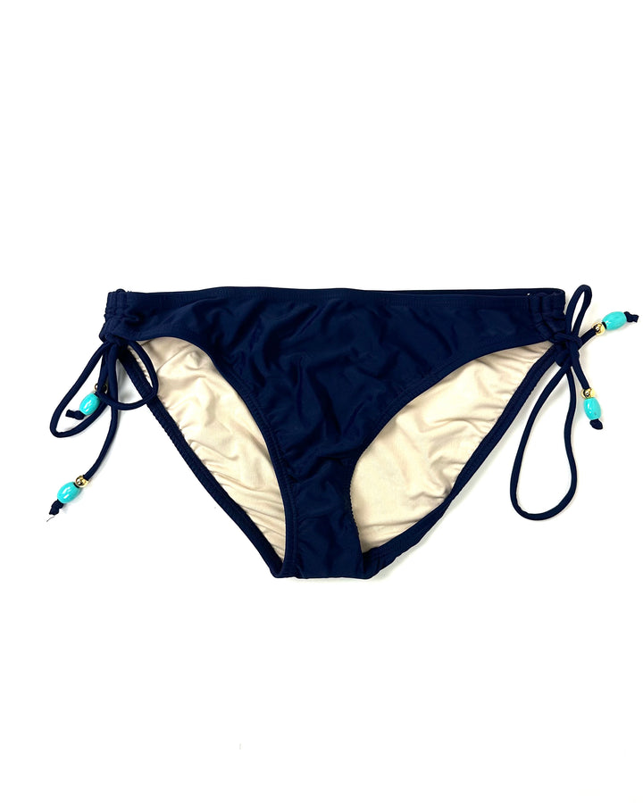 Navy Swim Bottom With Cinch Tie Sides - Medium