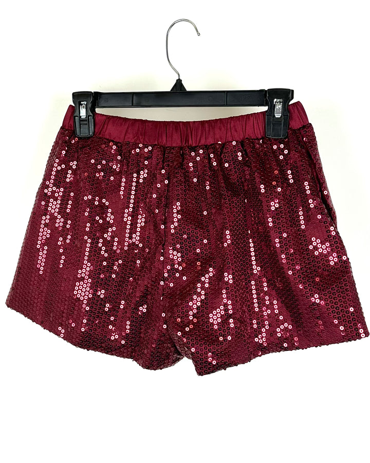 Red Sequin Boxer Shorts - Small