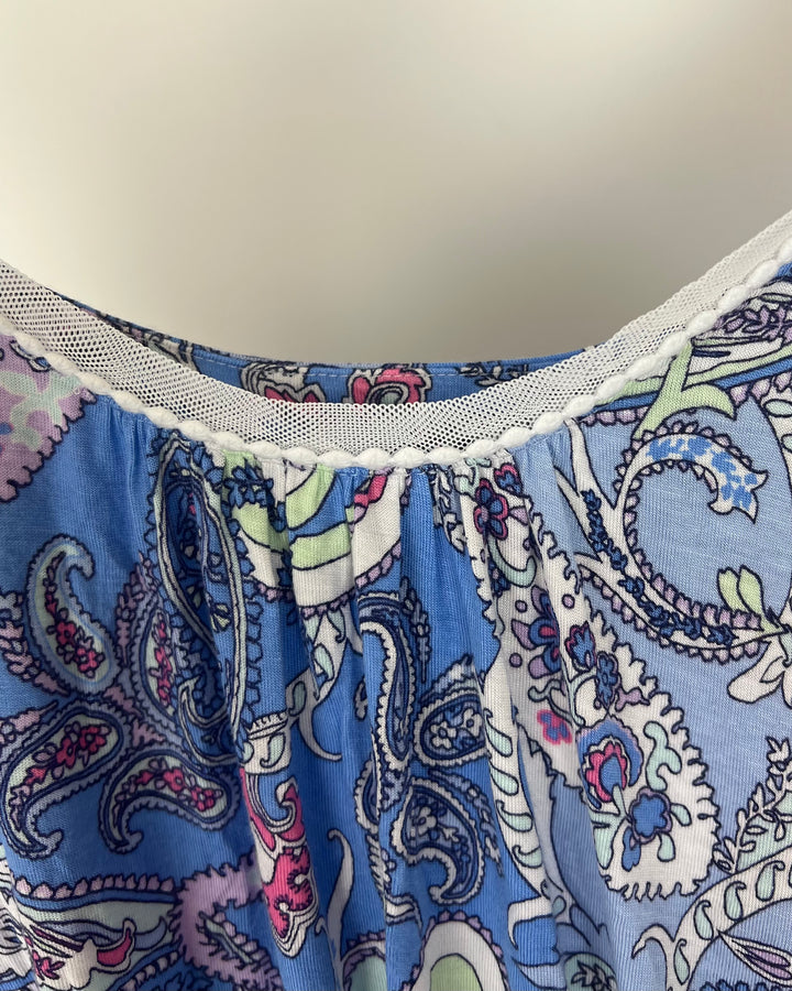 Blue Paisley Patterned Nightgown - 1X