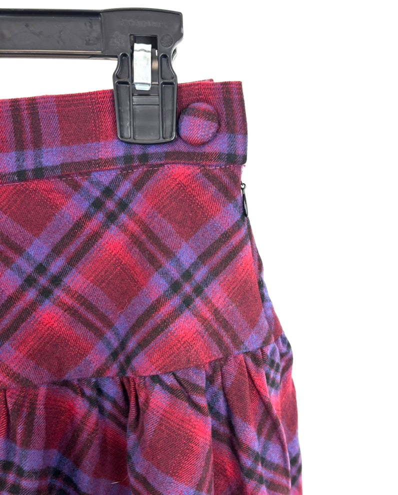 Les Miss Plaid Asymmetrical Skirt - Medium