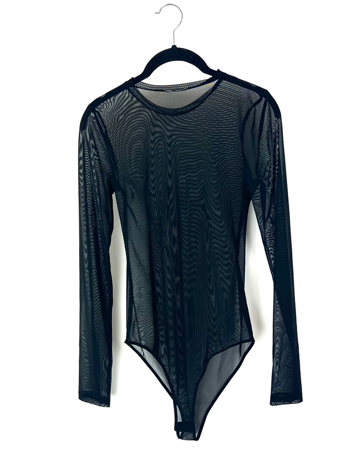 Zara Black Mesh Bodysuit - Medium