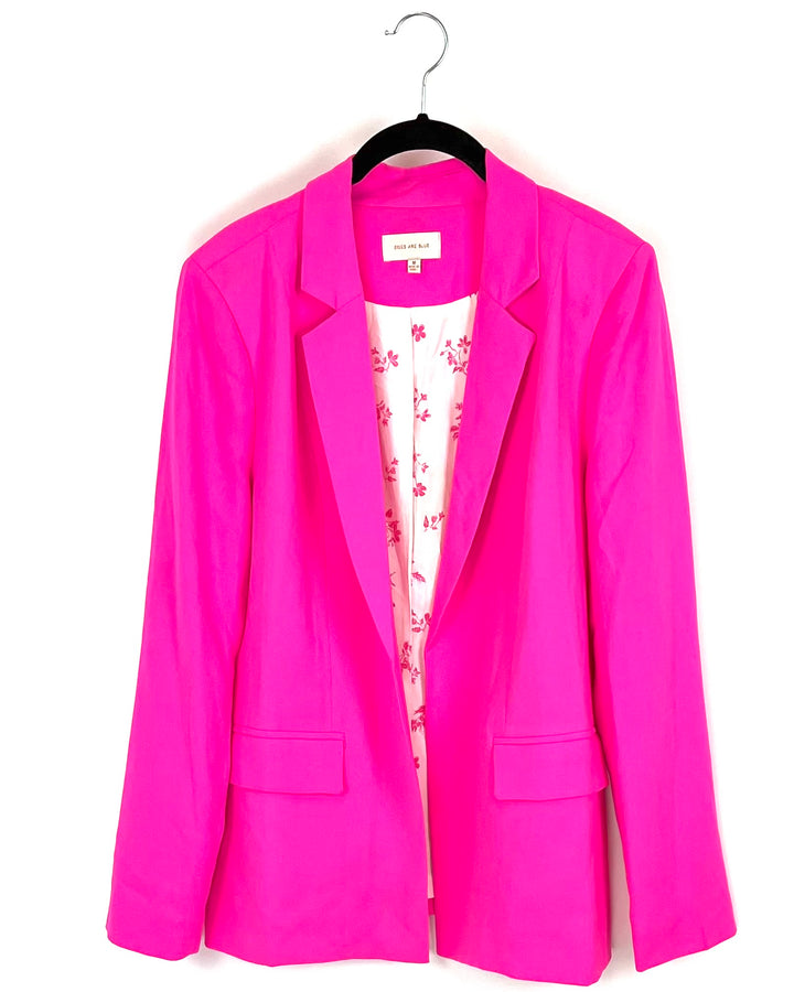 Skies Are Blue Neon Pink Blazer - Size 8/10