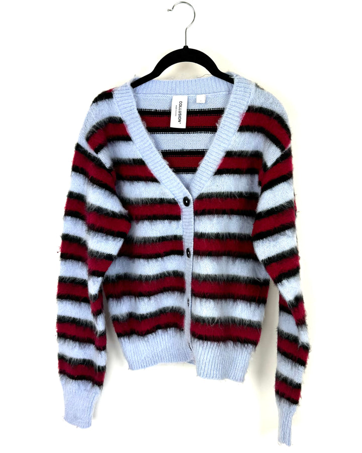 Collusion Fuzzy Button Up Sweater - Small