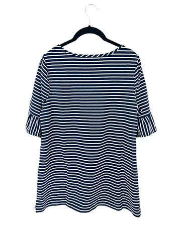 Navy and White Striped T-Shirt - Small