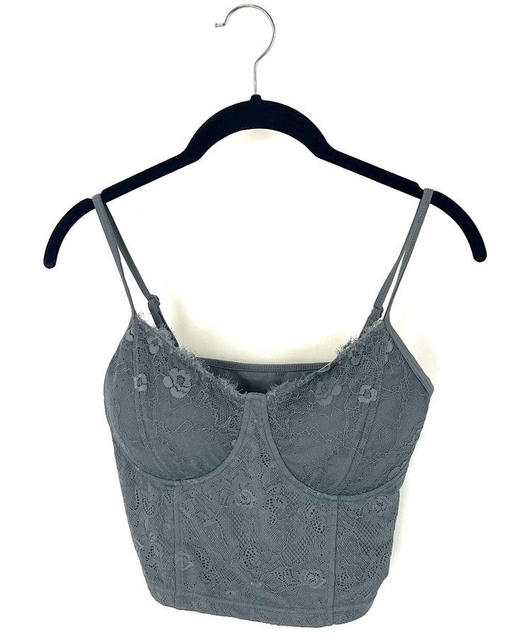 Klassy Network Grey Lace Cami Bra - Medium