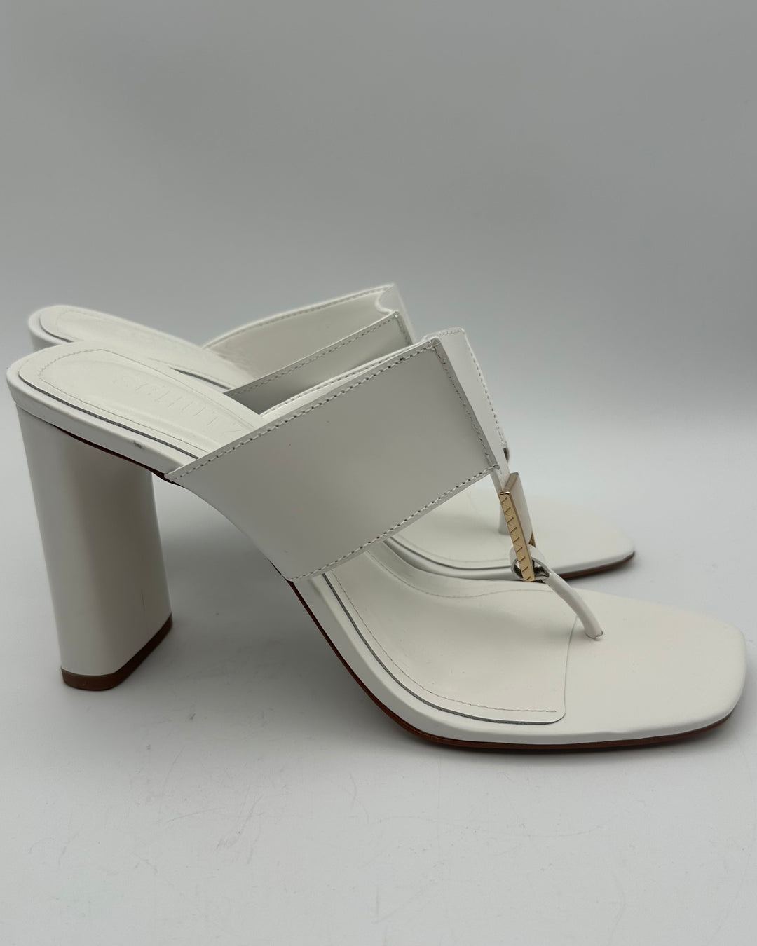 Schutz White Heel Sandals - Size 8