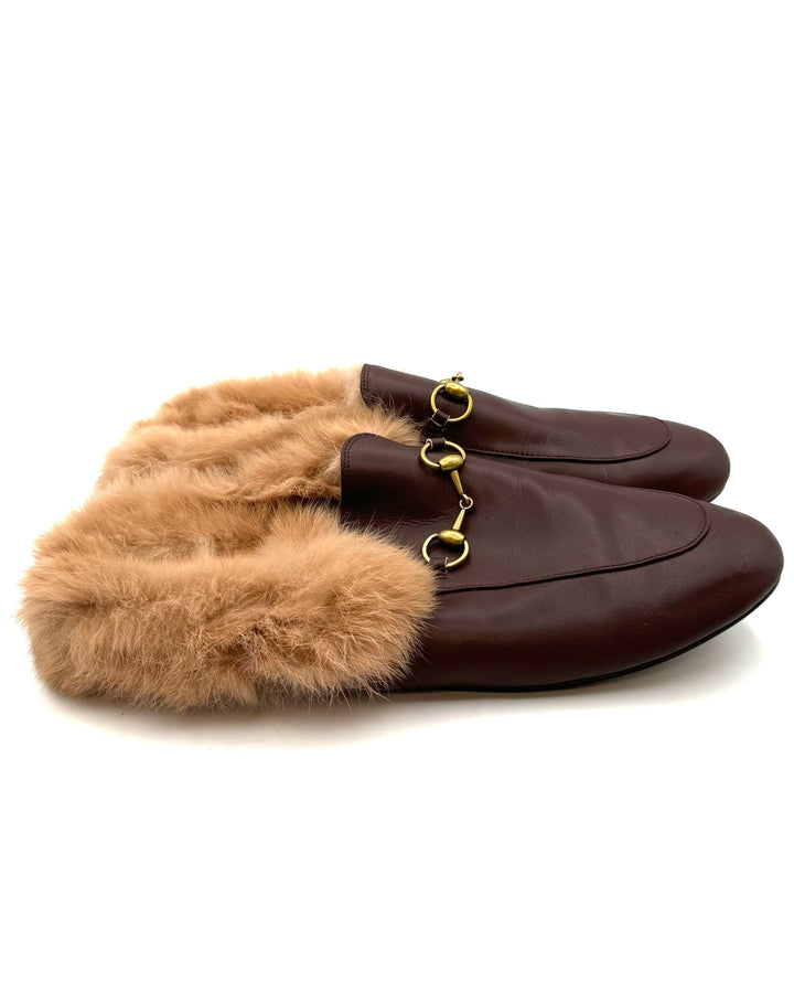 Brown Faux Fur Mule - Size 10