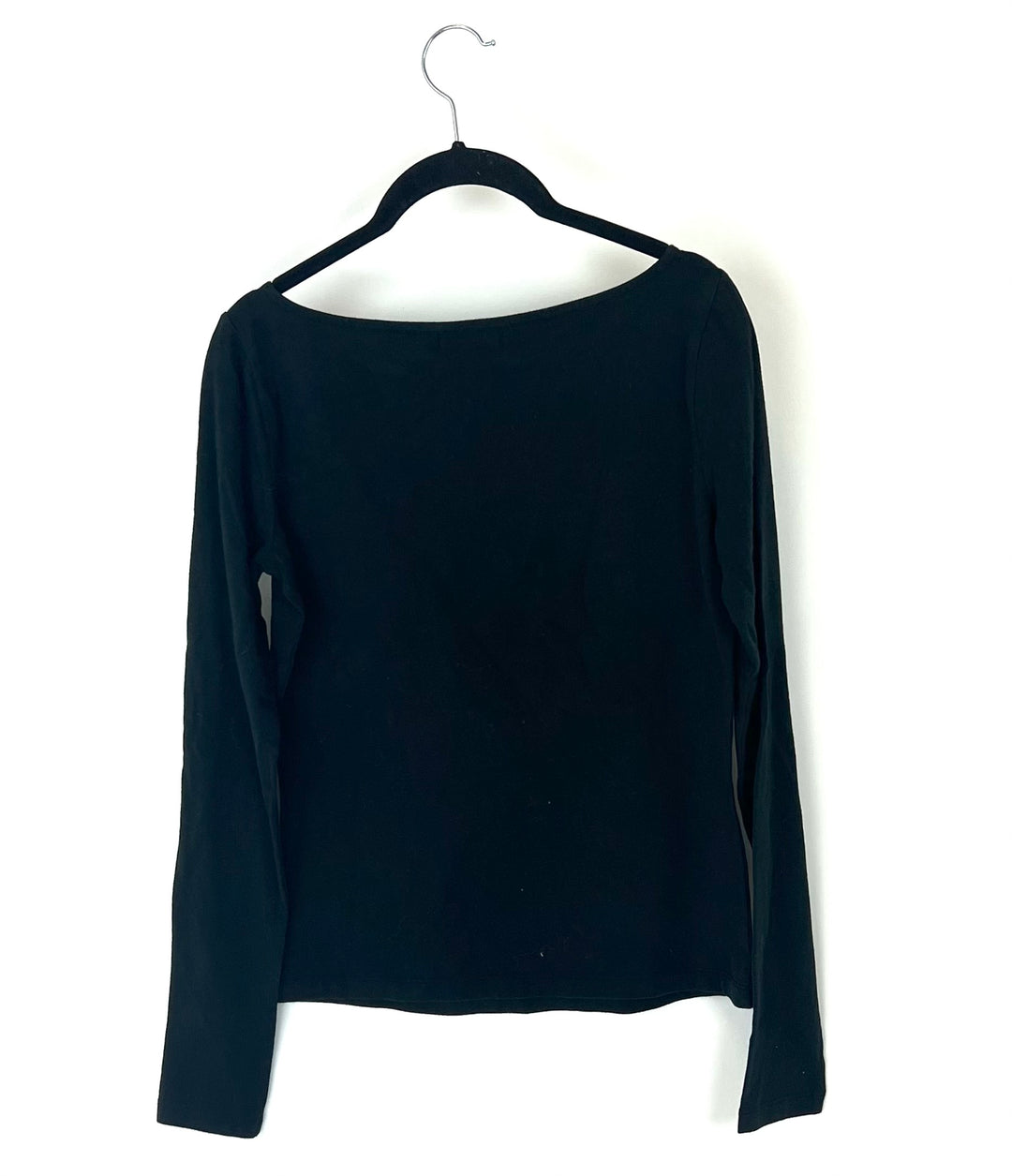 Black Boat Neckline Long Sleeve - Small