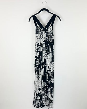 White Grey and Black Sleep Dress - Small