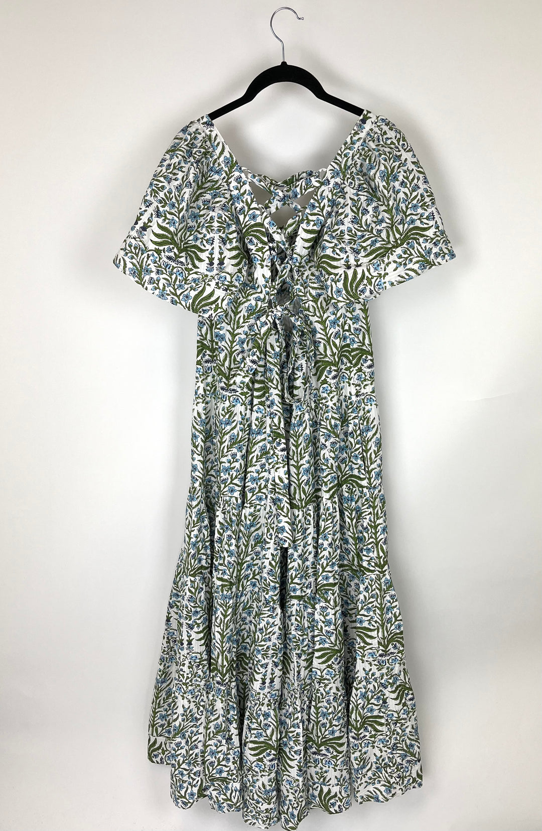 Floral Short Sleeve Long Dress - Size 2/4