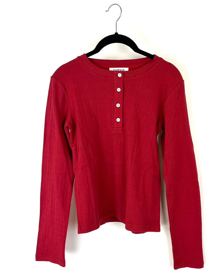 Red Button Down Long Sleeve - Extra Small, Small and Large