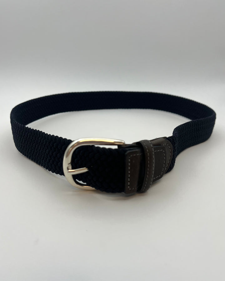 MENS Solid Navy Woven Belt - Size 32