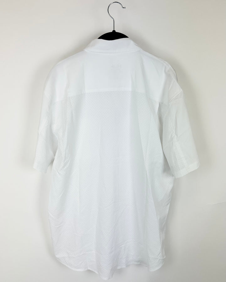 MENS Huk White Button Up Shirt - Medium