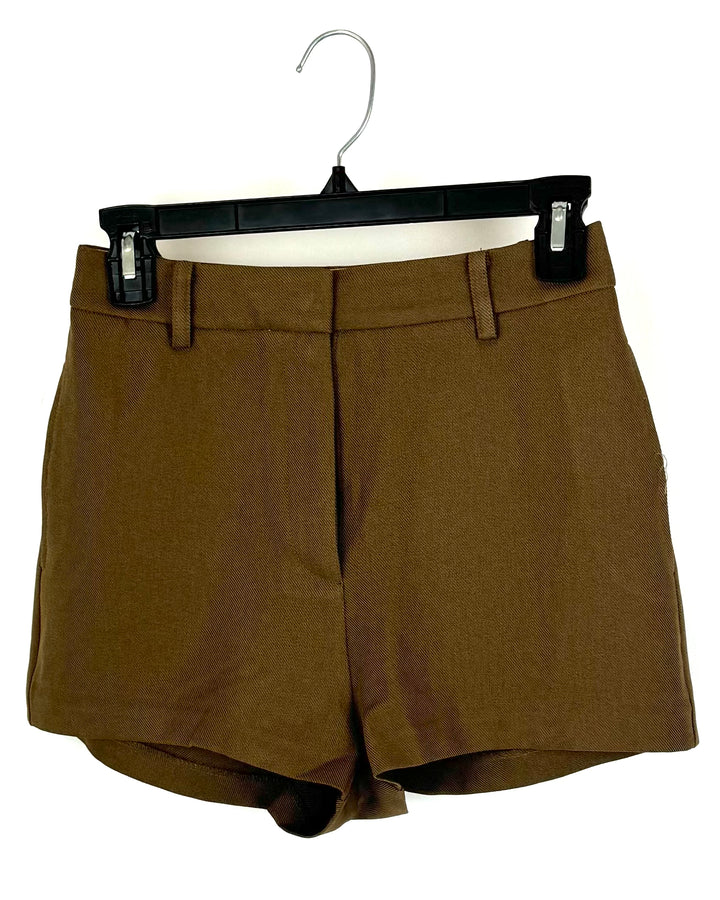 Astr The Label Brown Micro Shorts - Extra Small