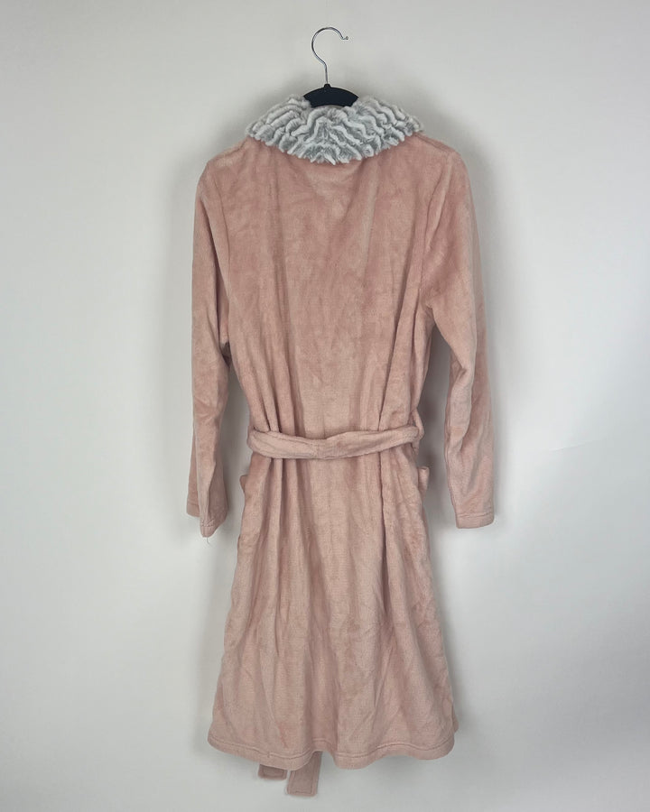 Pink and Grey Fuzzy Robe - Small