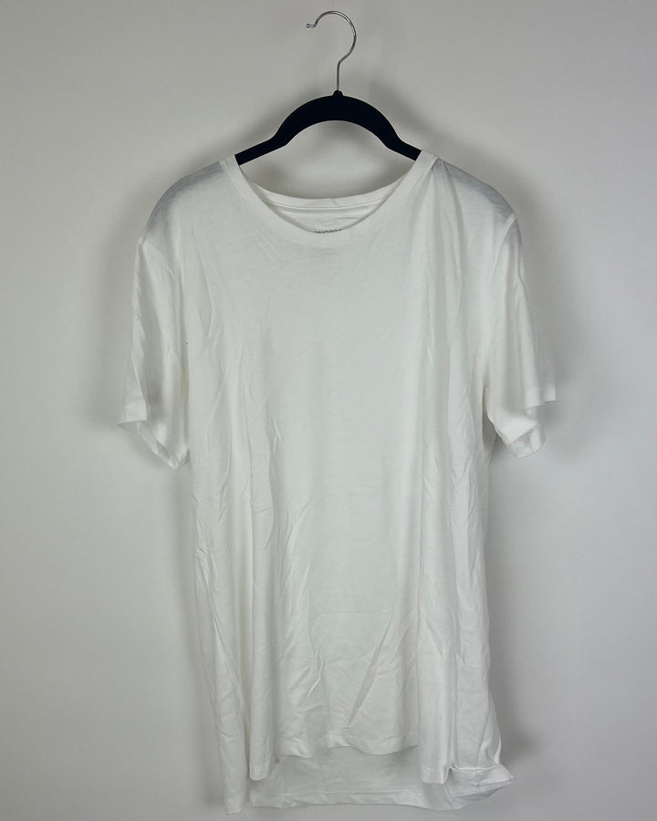 MENS White Crewneck Short Sleeve T-Shirt - Medium