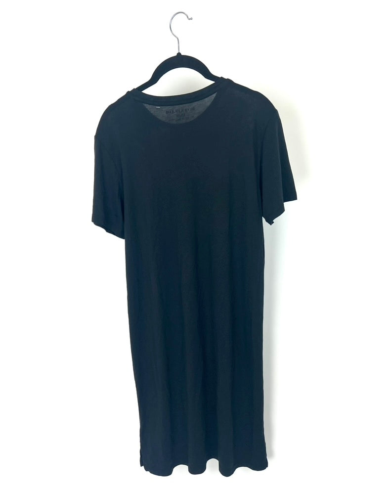 Short Sleeve Black Dress - Small