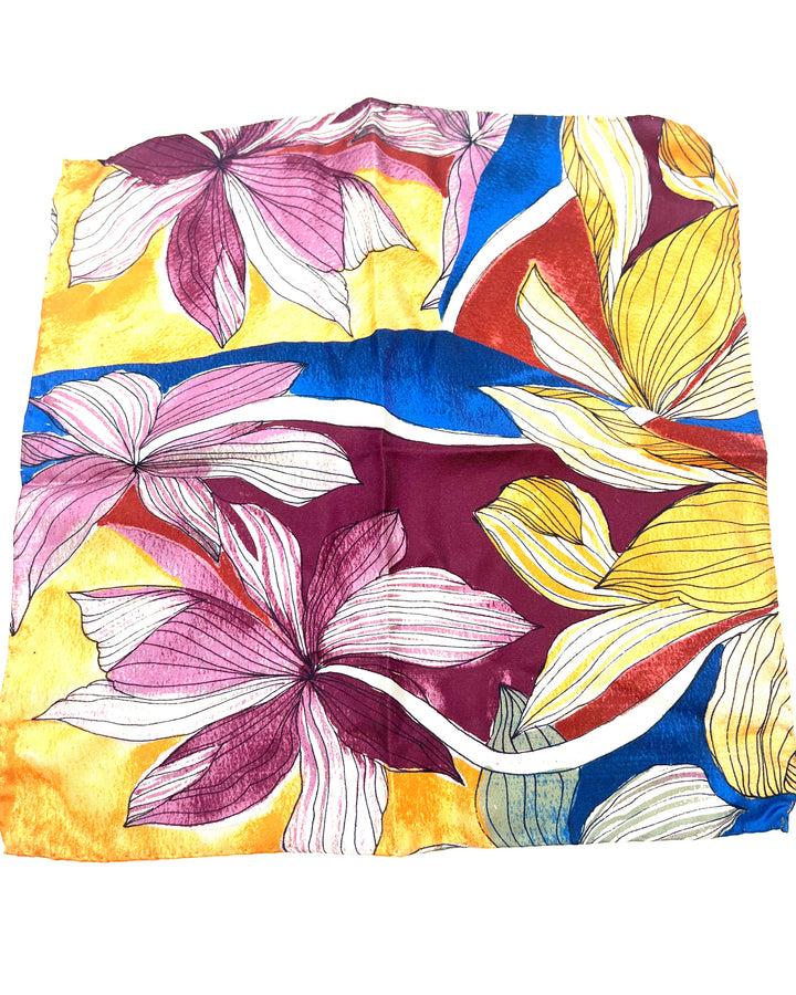 MENS Multicolored Tropical Floral Pocket Square