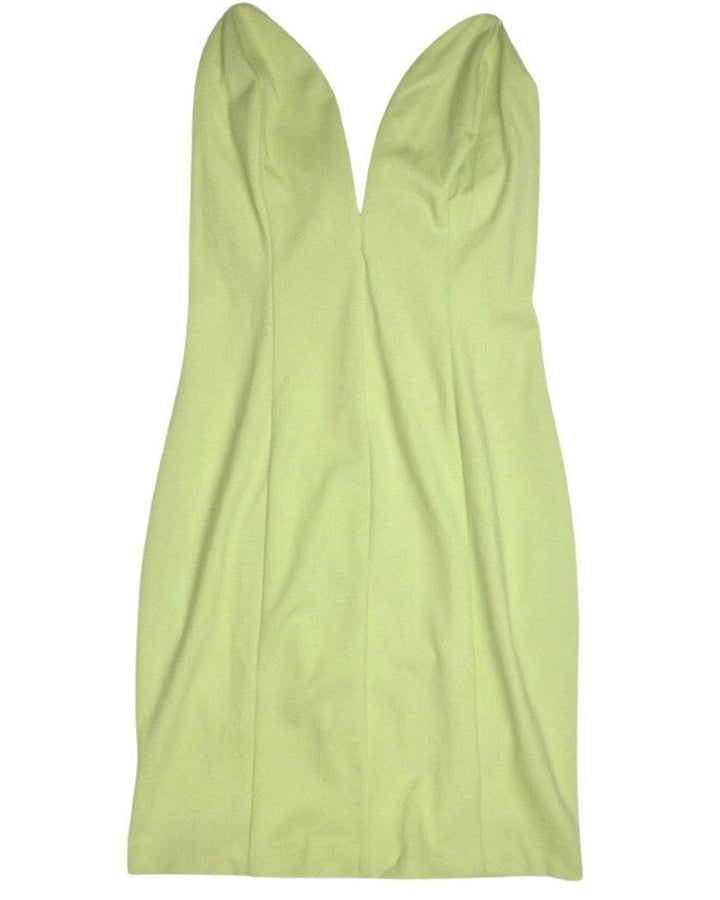 Lime Green Strapless Dress - Small