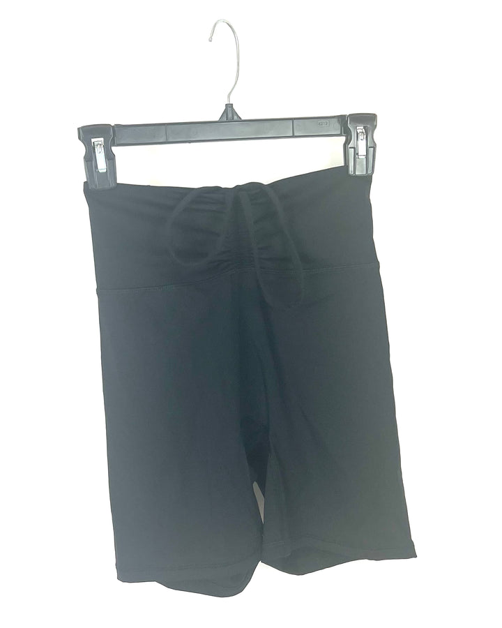 Black Cinched Waist Bike Shorts - Medium