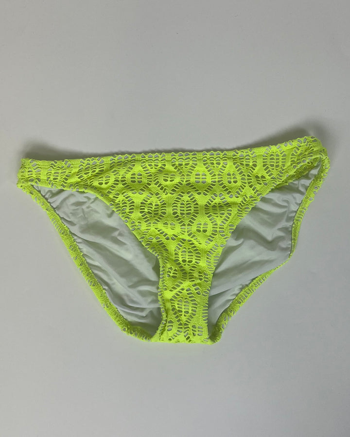 Neon Green Eyelet Swim Bottom - Medium