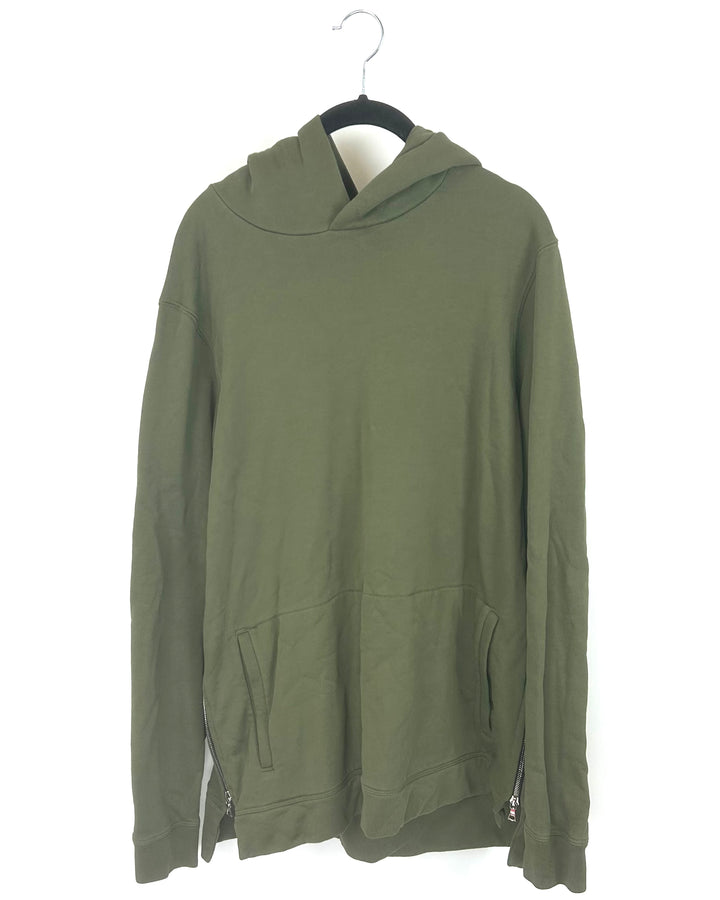 MENS NTLY Olive Green Hoodie - Large