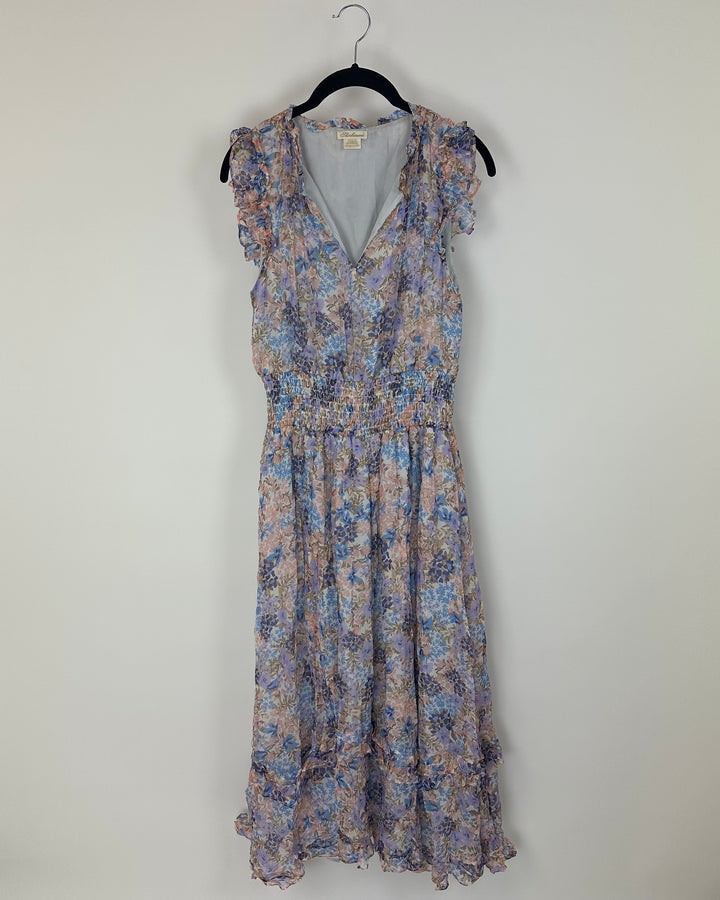 Pastel Multi-Color Floral Maxi Dress - Size 4