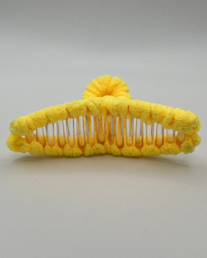 Yellow Furry Claw Clip