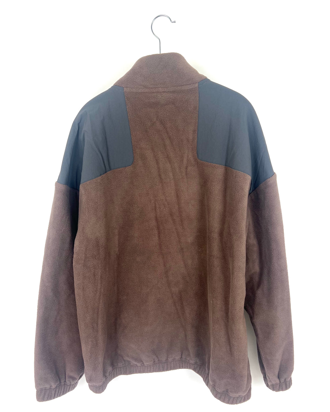 Unisex Brown Fleece Half Zip Up - MENS Medium/ Women Extra Large