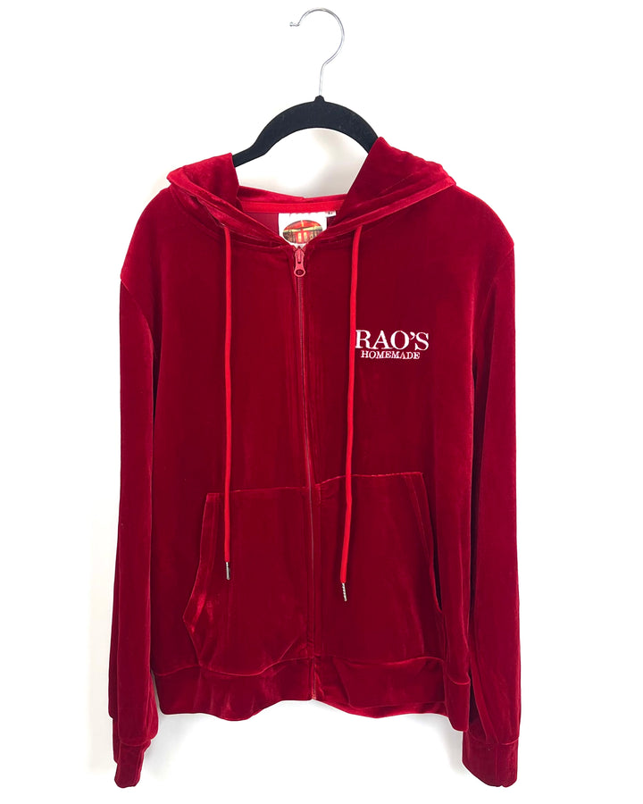 Rao's Red Velour Zip Up Jacket - Size 4/6