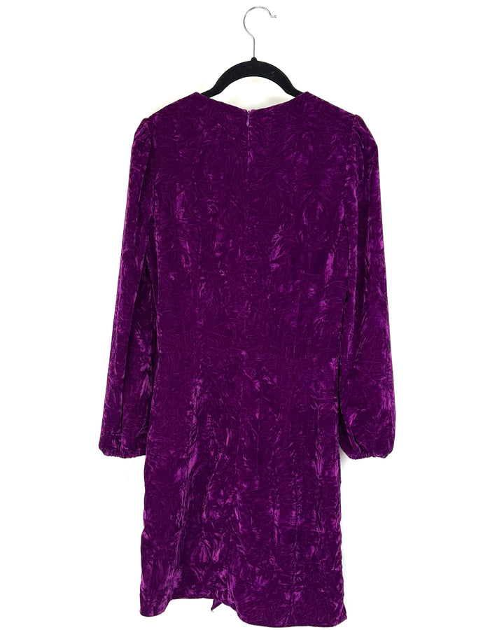 Royal Purple Velvet Long Sleeve Dress - Size 4