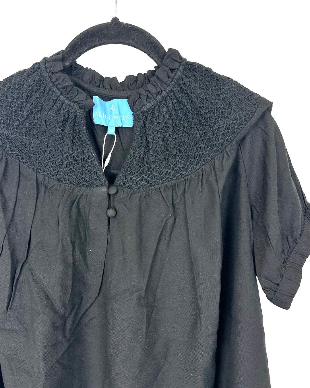 Black Smocked Blouse - Size 0/2