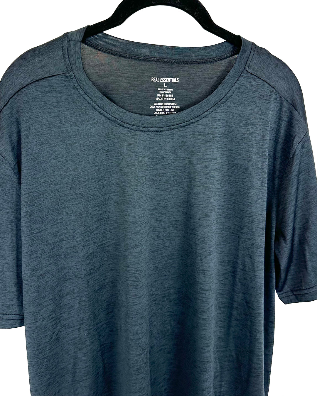 MENS Real Essentials Dark Grey Athletic T-Shirt - Large