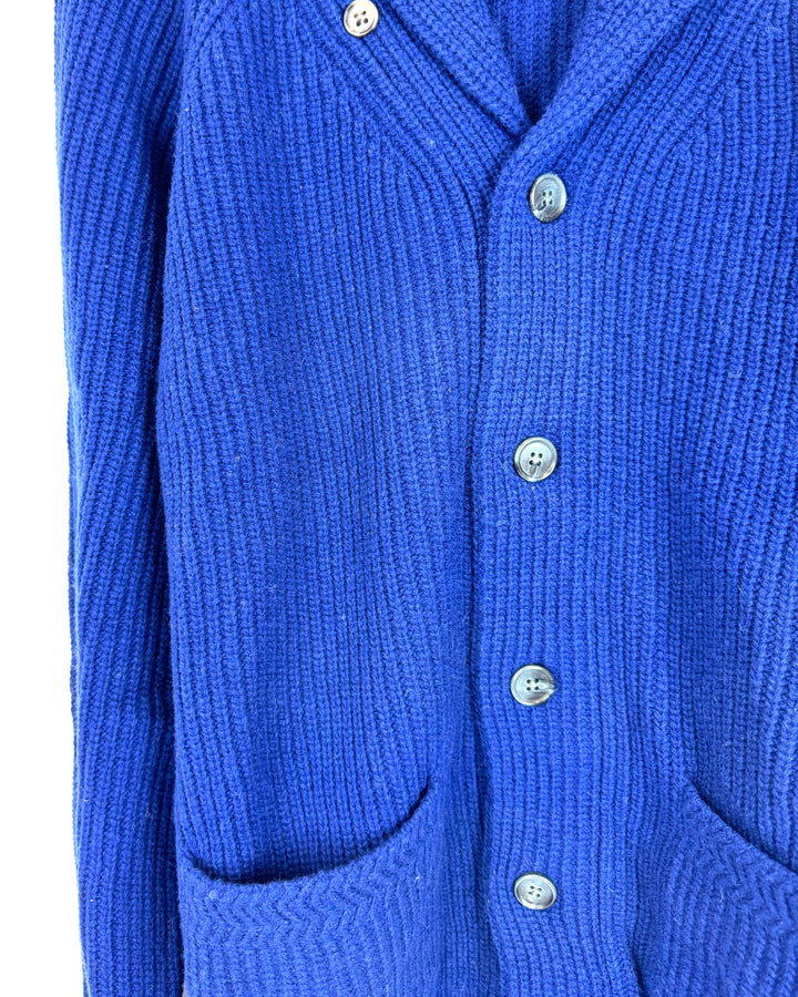 Blue Button-Up Cardigan - Mens Medium / Womens Large