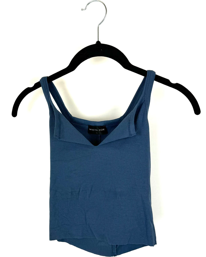 White Fox Steel Blue Tank Top - Size 2/4