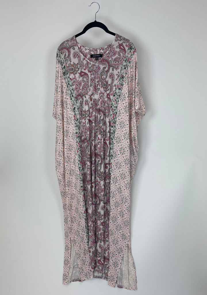 Floral and Paisley Print Caftan - Size 8/10