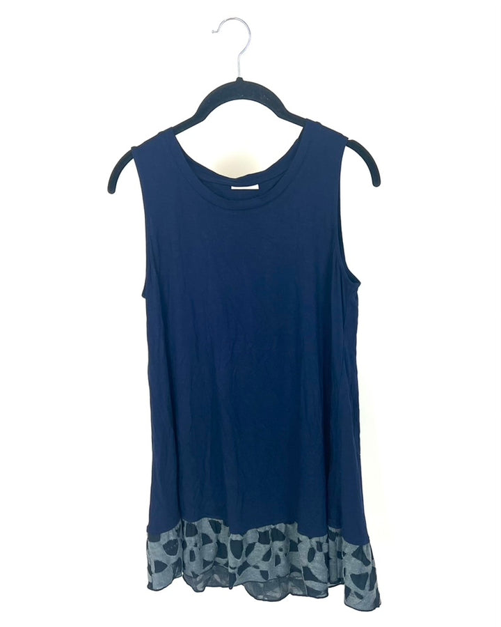 Navy Blue Sleeveless Tank Top - Small/Medium