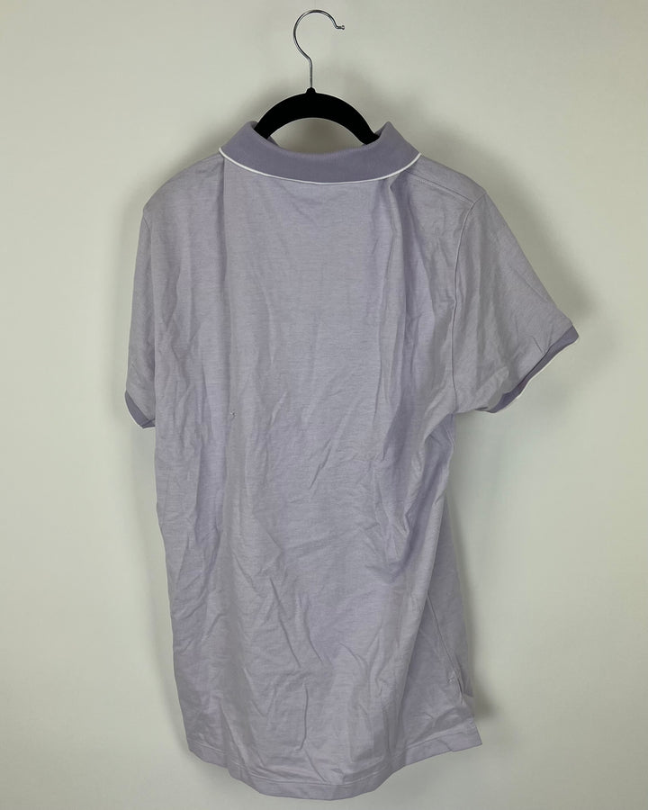 MENS Lavender Collared Short Sleeve Shirt - Medium