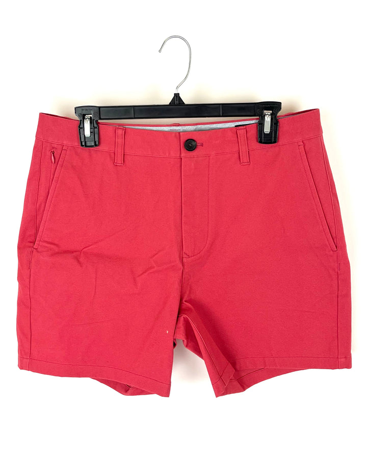 MENS Cherry Red Shorts - 32 Waist - 5" Inseam