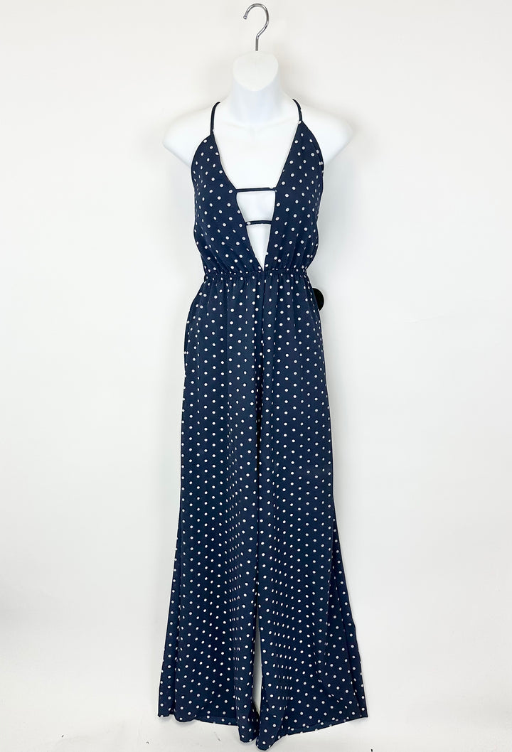 Navy Blue And White Jumpsuit - Small