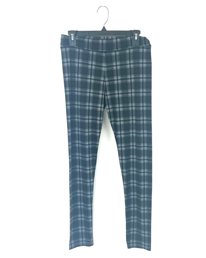 Gray and Black Plaid Leggings - Small, Medium, Large, and Extra Large