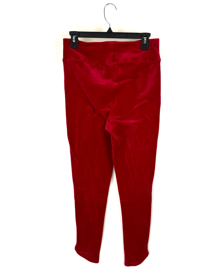 Red Fleece Lounge Leggings - Size 10/12