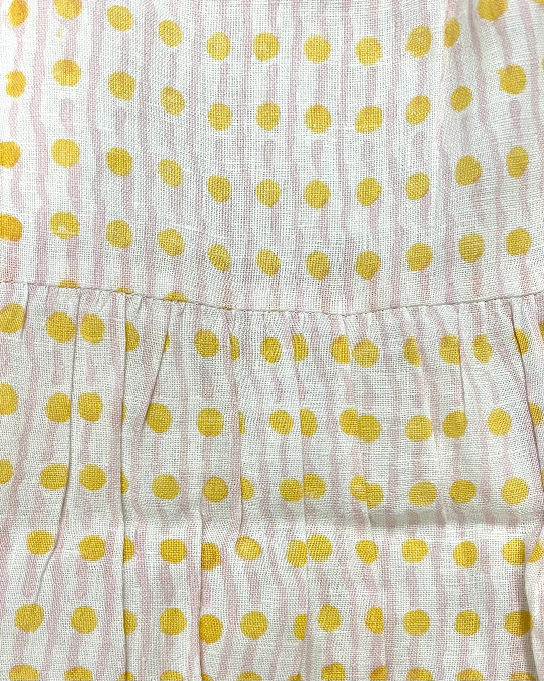 Yellow, Pink And White Geo Print Linen Babydoll Dress - Size 0 - 14