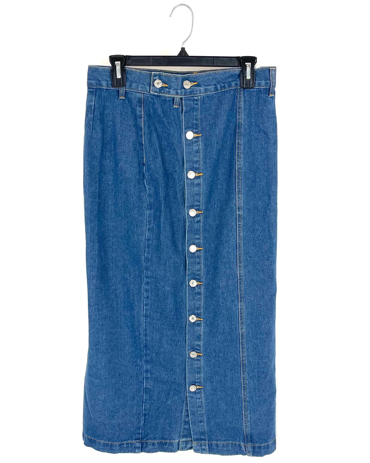 Denim Midi Skirt - Large