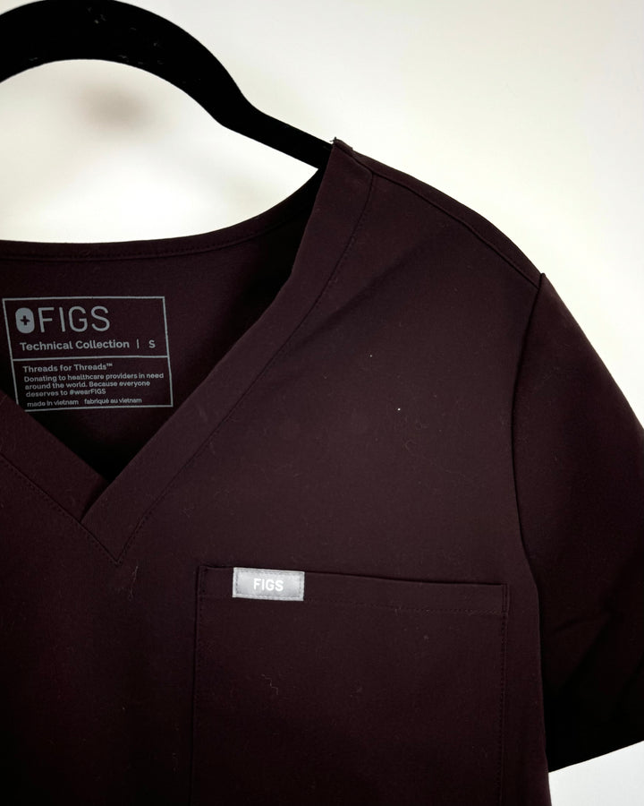 Figs Brown Scrub Top - Small