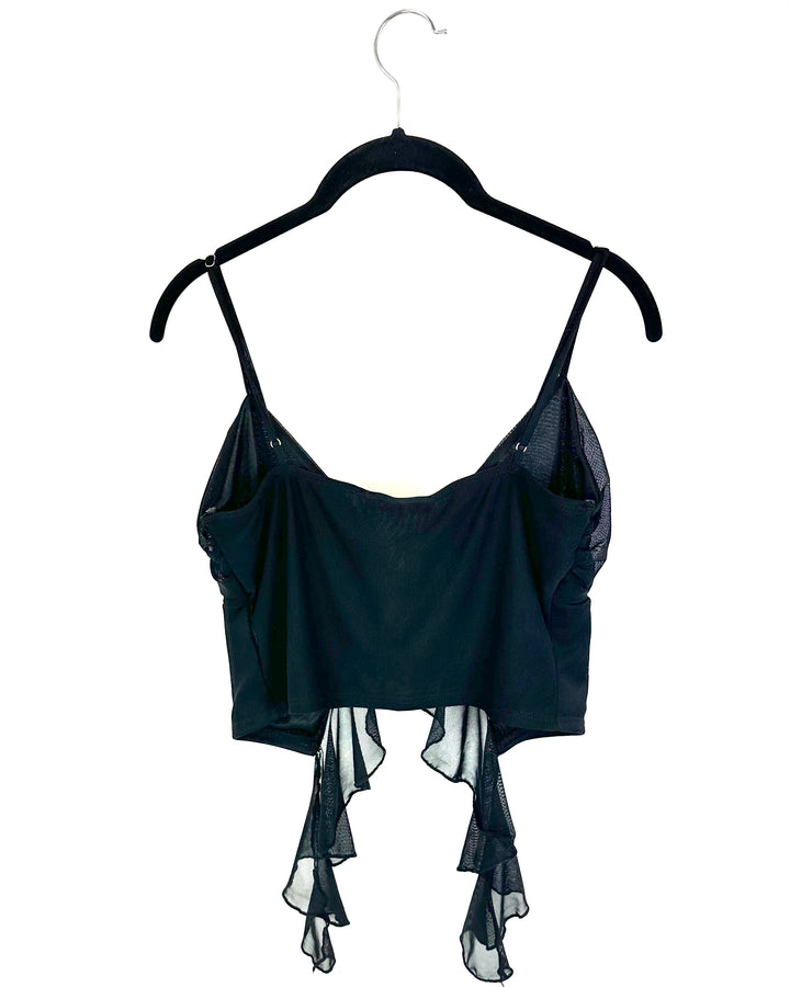 12th Tribe Black Flowy Tank Top - Large