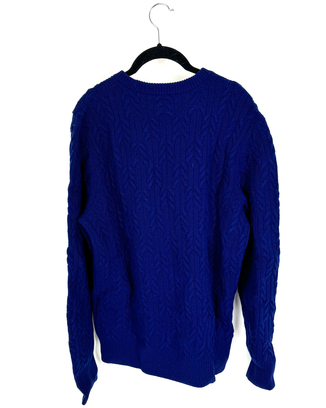 Royal Blue Cable Knit Sweater - Mens Medium/Womens Large