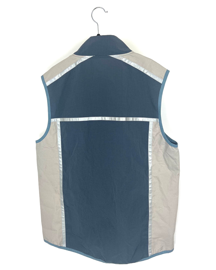 MENS Steel Blue and Gray Vest - Medium