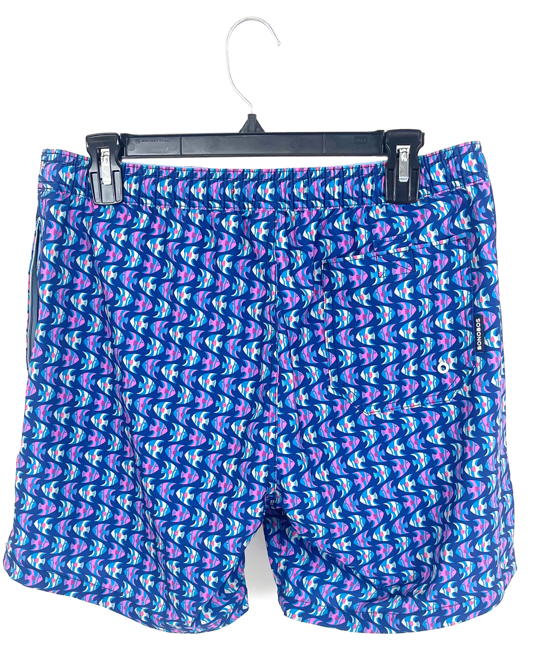 MENS Multicolor Fish Print Swim Shorts - Medium