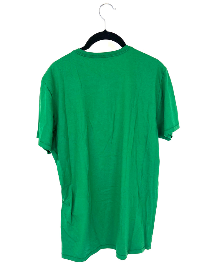 MENS Forest Green Henley T-Shirt - Medium